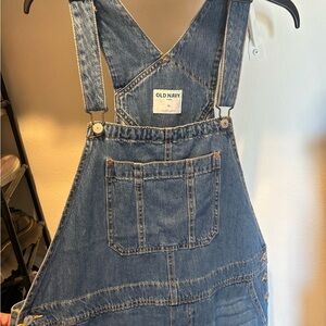 Old Navy Classic Blue Denim Overalls Shorts